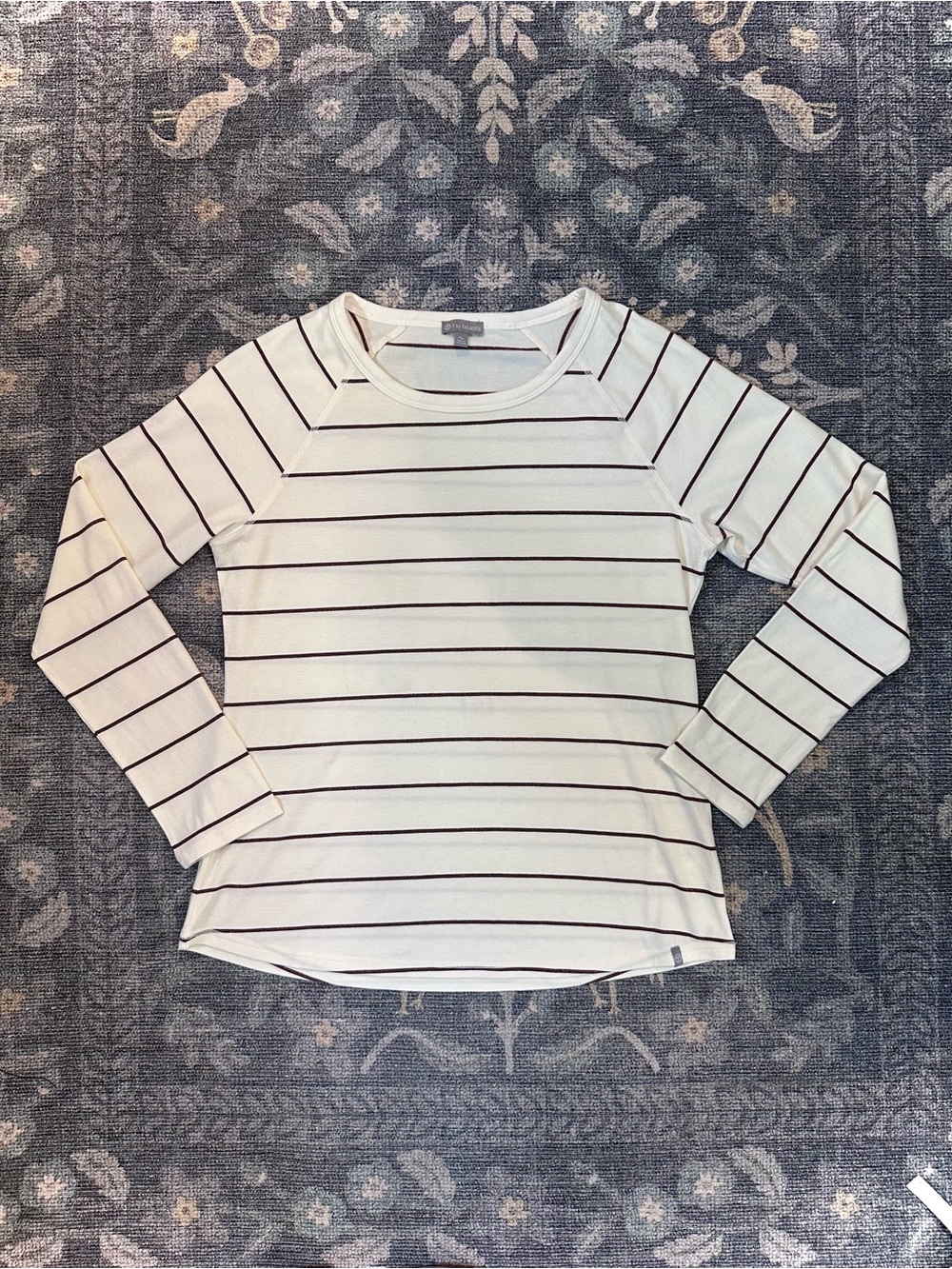 T by Talbots Off White/Cream Metallic Stripe Tee MP